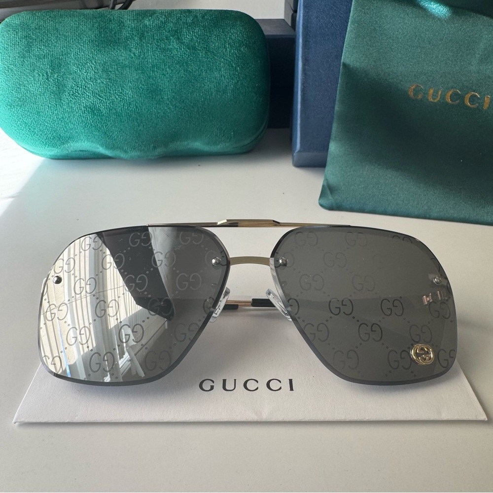 Gucci Gray Monogram Sunglasses